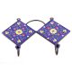 Navy Blue And Yellow Wheel Flower Ceramic Tiles Hooks